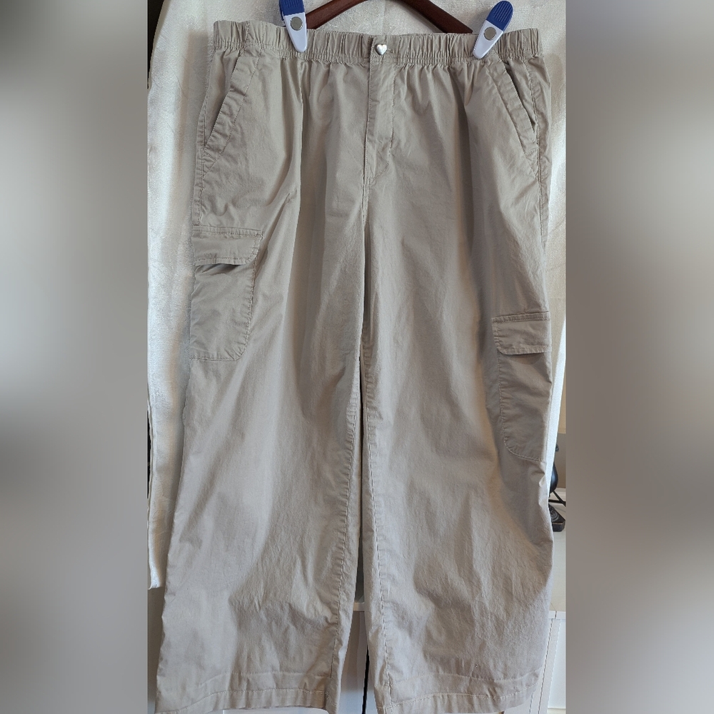 Celebrity Pink Khaki Cargo Pants with Elastic Waist